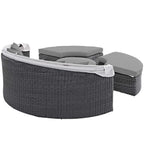 Modway Summon Outdoor Patio Daybed with Canopy and Sunbrella Cushions in Canvas Gray