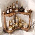 Humskur Bathroom Counter Organizer, Wooden Corner Vanity Shelf