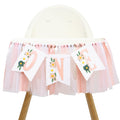 Wild Flower High Chair Banner  Pink Floral Wildone Party Supplies , Daisy One Birthday Highchair Banners , Our Little Wild Flow