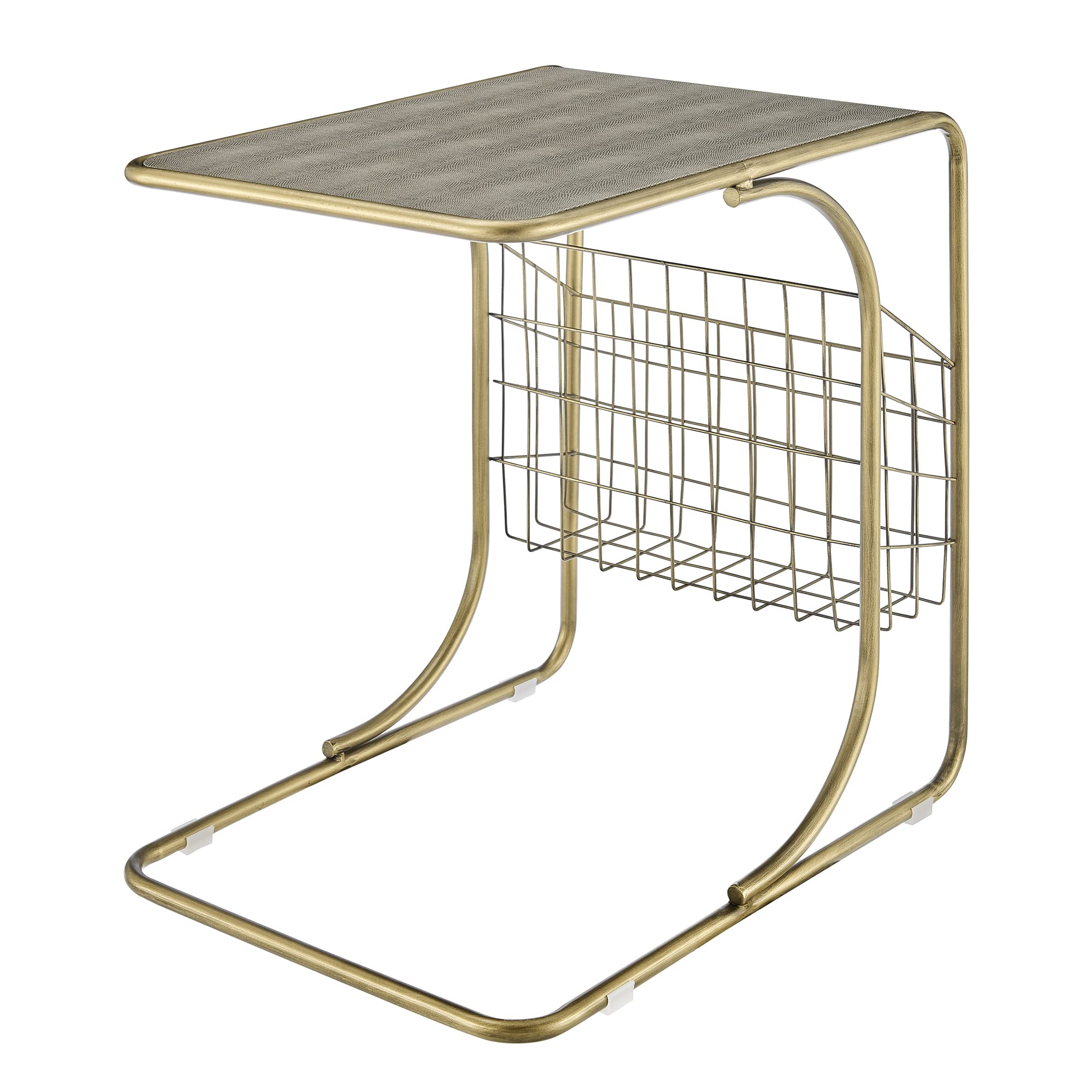 New Pacific Direct Zaire Faux Shagreen C, Chronicle Gray Side/End Table