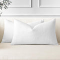 OTOSTAR Pack of 2 Throw Pillow Covers 12x20 Inch Linen White Pillowcases Farmhouse Decorative Solid Pillow Covers 30x50 cm Lumba