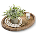Oval Tray for Coffee Table - 1611.8in Decorative Trays for Home Decor/w 58in Wood Bead Garland, Coffee Table Trays for Living Ro