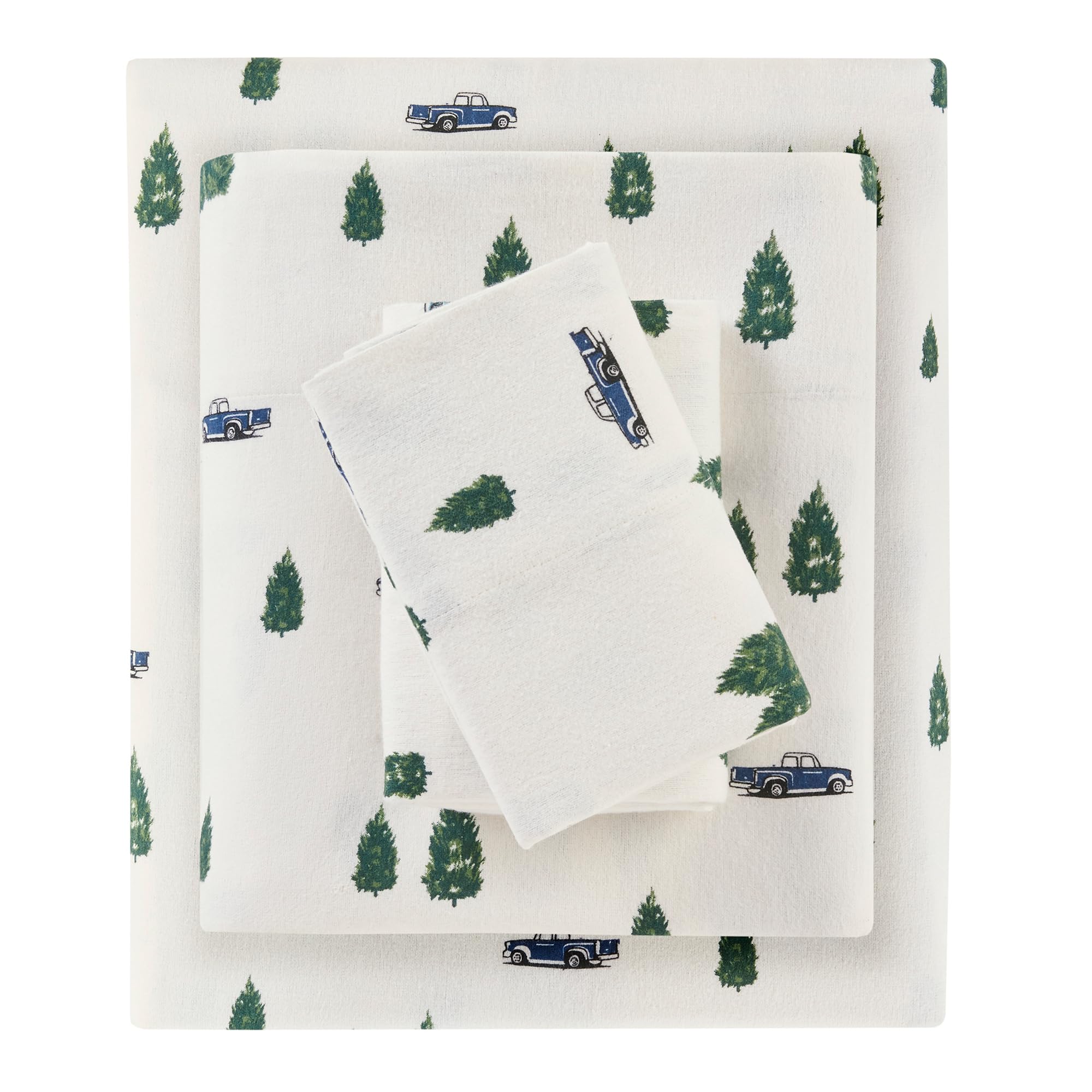 Woolrich Cotton Sheet Set Cottage Charms Print, 100% Cotton Flannel Sheets Warm & Fuzzy Bedding Set Full Size Sheets, Fitted Poc