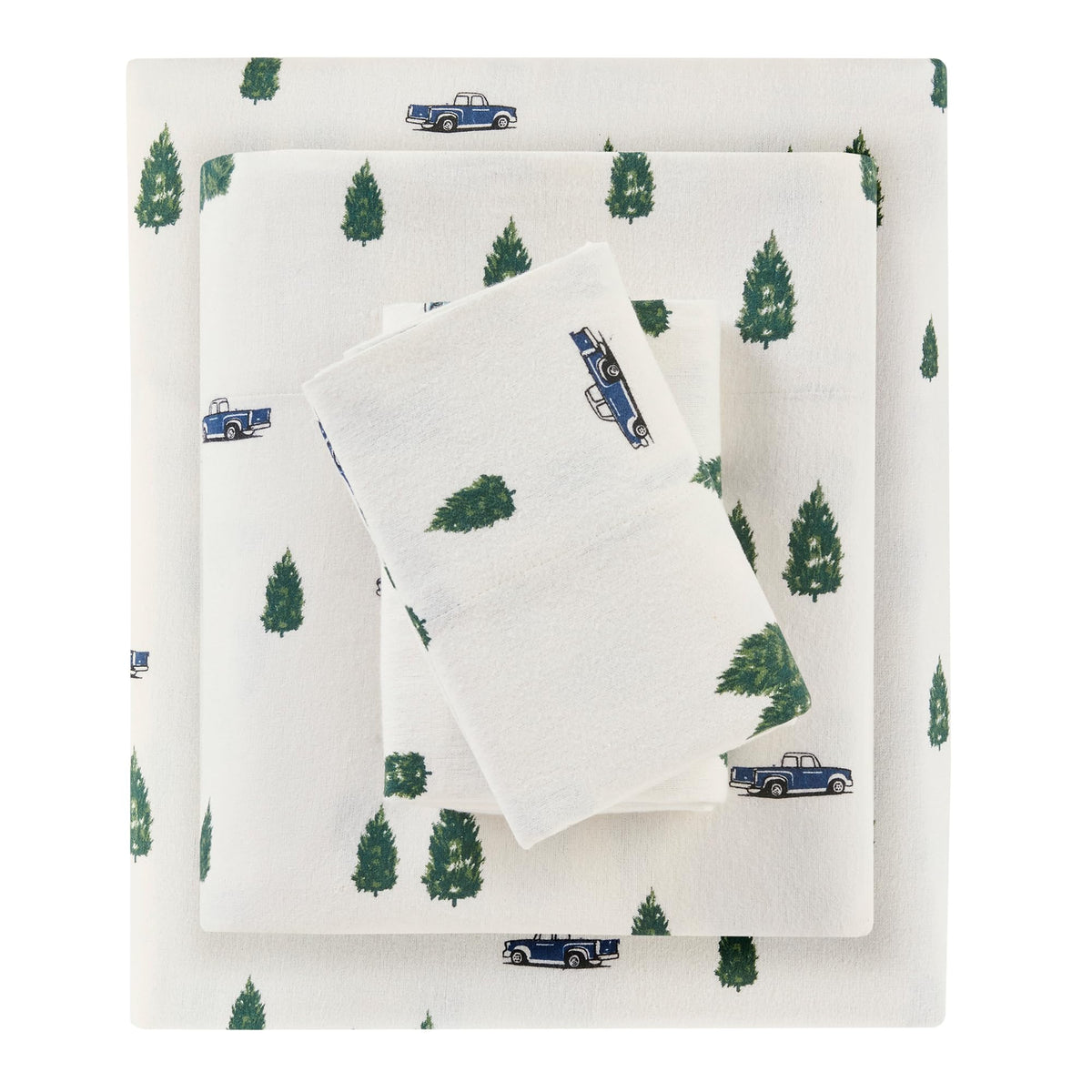 Woolrich Cotton Sheet Set Cottage Charms Print, 100% Cotton Flannel Sheets Warm & Fuzzy Bedding Set Cal King Size Sheets, Fitted