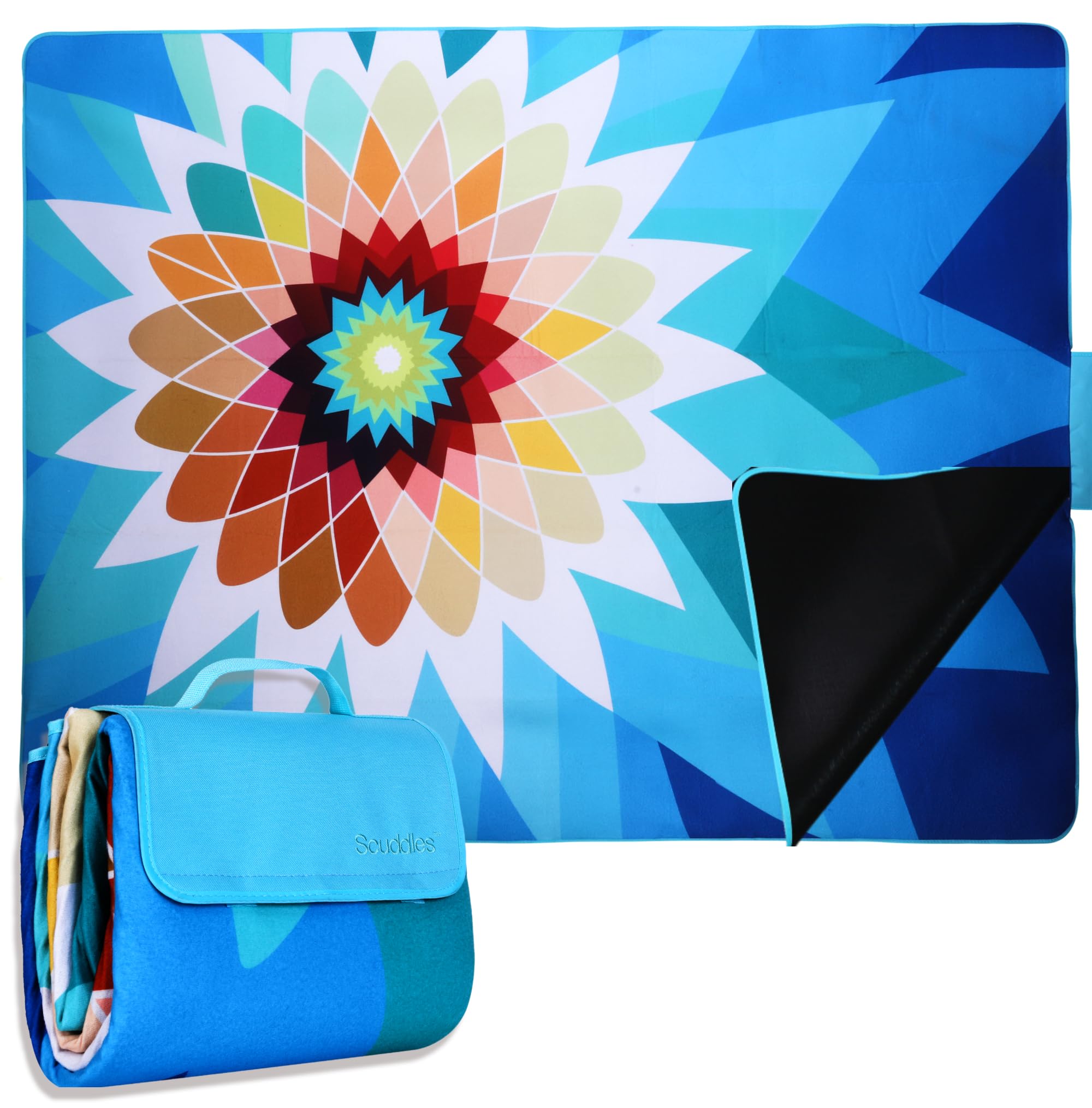 Scuddles Picnic Blankets Dual Layers Picnic Blanket Outdoor Water-Resistant Handy Mat Tote Spring Summer Camping Blanket Great F