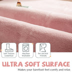 Jinchan Solid Plush Area Rug 4X6 Performance Shaggy Rug Washable Area Rug Indoor Soft Rug Modern Faux Wool Rug Cozy Non Slip Car