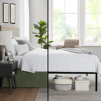 Nestl Olive Green Full Xl Bed Skirt - Full Xl Size Bed Skirt 14 Inch Drop - Brushed Microfiber Bed Skirts - Hotel Quality Pleated Bed Skirt - Shrinkage & Fade Resistant