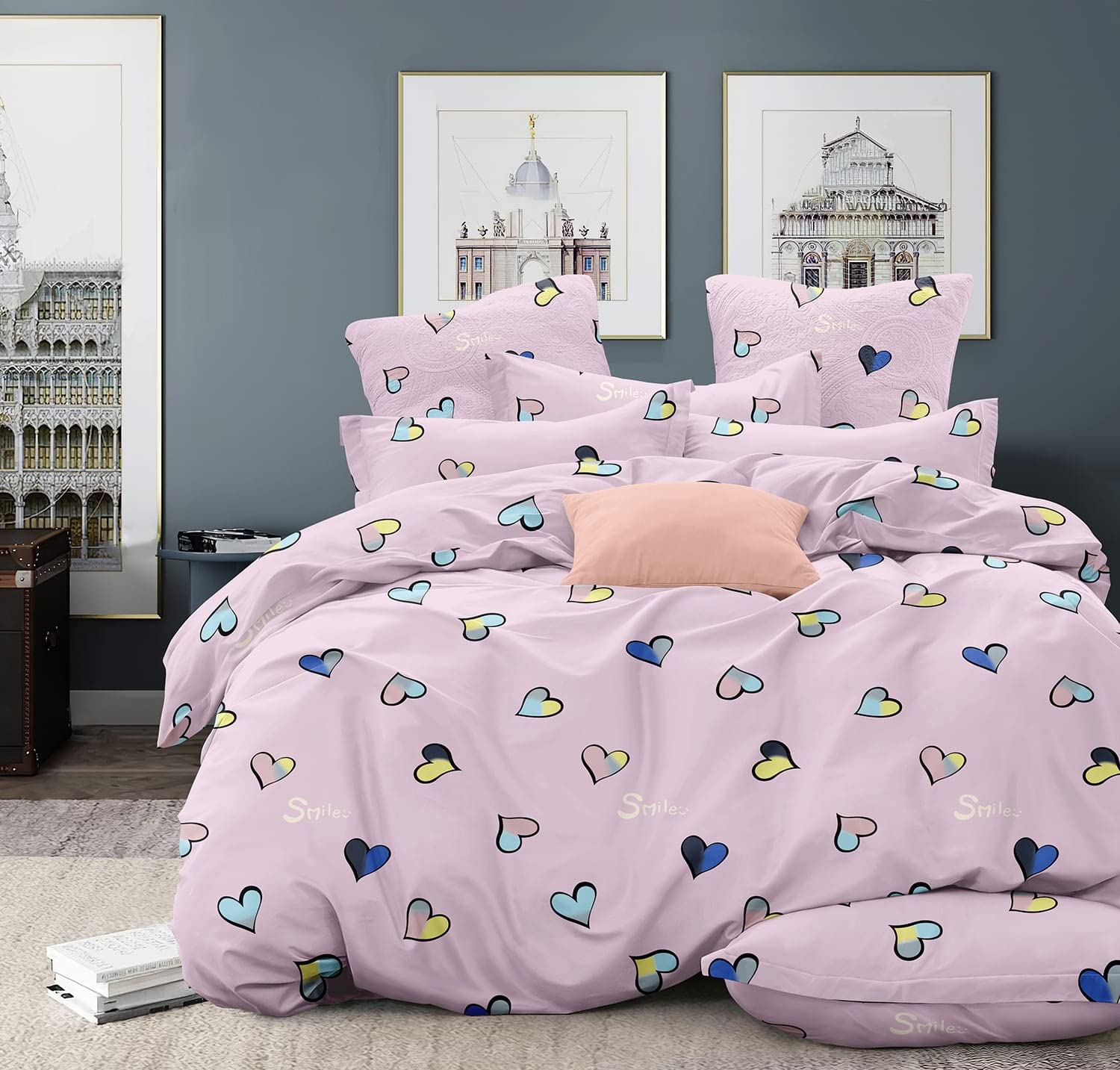 Hrudaya Synchronized Fibre All Season Queen Size Reversible Printed Standard Double Bed Size Cotton Comforter/ Blanket/ Quilt (G