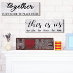 Jetec 2 Pcs This Is Us Wall Decor Home Wooden Wall Sign Family Wall Plaques Together Is My Favorite Place To Be Sign Rustic Wood