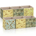 Novabright 6 Pack Vintage Floral Storage Bins 11 Inch with Handle, Fresh