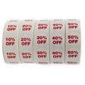 Retail Percent Off 3/4' Round Sticker Bundle Pack, 1000 Self Adhesive Labels Per Roll, 5000 Total Stickers