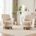 Luckhao Swivel Barrel Chair Set Of 2,Modern Velvet Upholstered Round Swivel Accent Chairs With Tall Backrest,360 Degree Single S