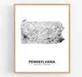 Eleville 11X14 Unframed Pennsylvania United States Country View Abstract Road Modern Map Art Print Poster Wall Office Home Decor