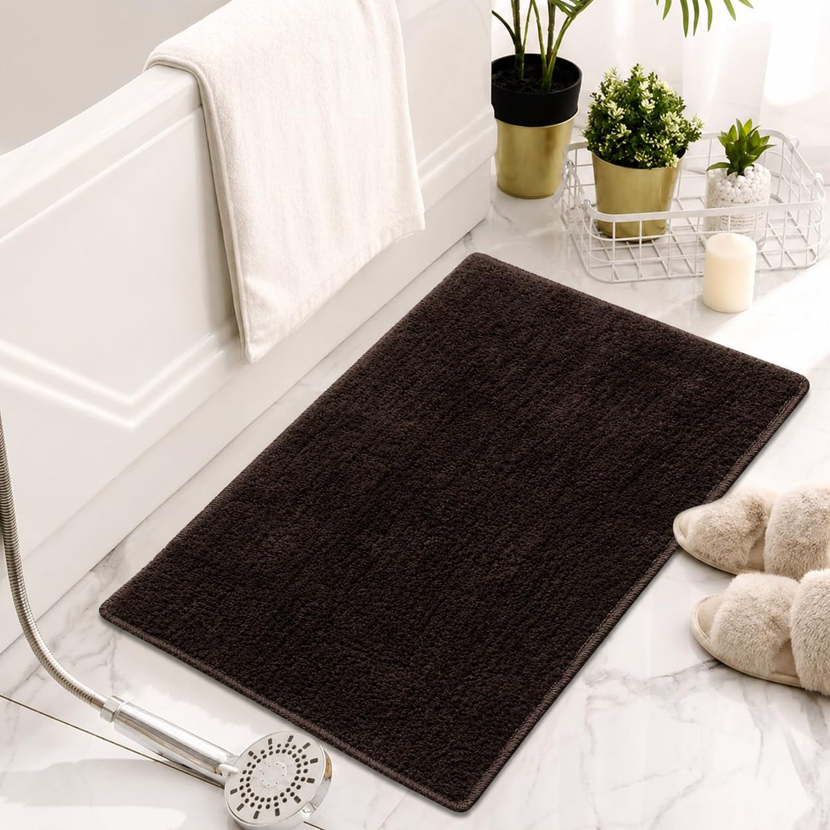 Blissful Creations Soft Anti Slip Door Mat, Brown, 40x60 cm