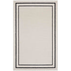 Nourison Essentials Indoor/Outdoor Ivory/Black 2' x 4' Area -Rug, Easy -Cleaning, Non Shedding, Bed Room, Living Room, Dining Ro