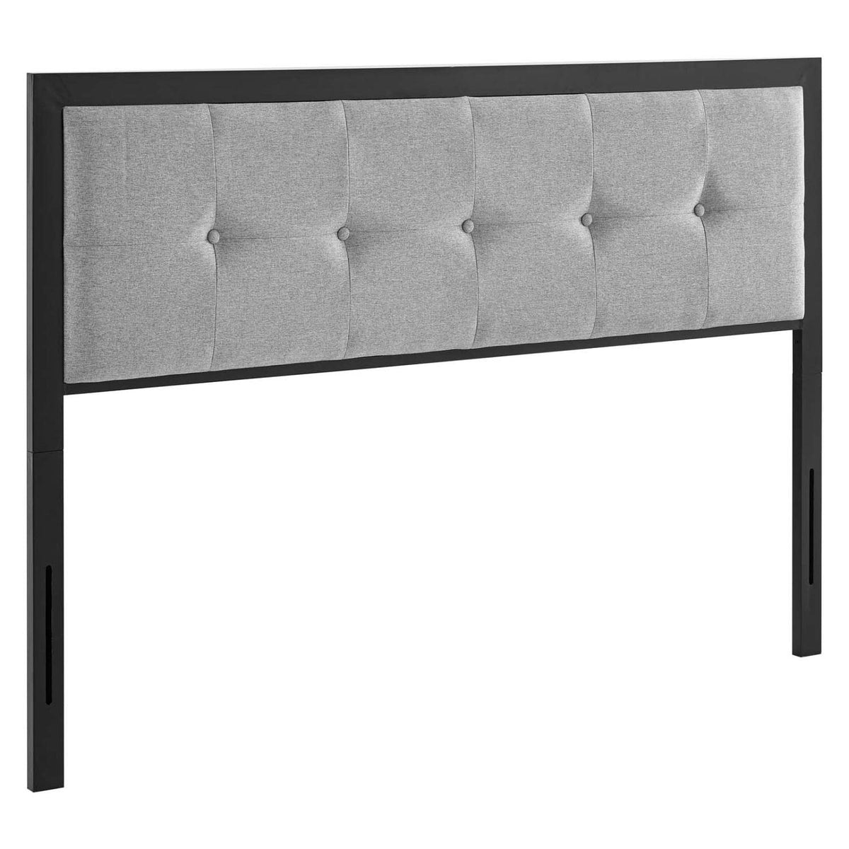 Modway Teagan Tufted Fabric Headboard, Full, Black Light Gray