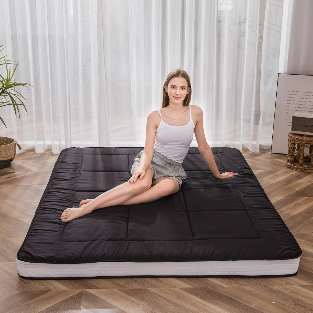Maxyoyo Futon Mattress, Padded Japanese Floor Mattress Quilted Bed Mattress Topper, Extra Thick Folding Sleeping Pad Breathable
