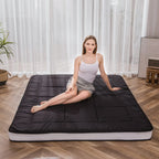 Maxyoyo Futon Mattress, Padded Japanese Floor Mattress Quilted Bed Mattress Topper, Extra Thick Folding Sleeping Pad Breathable