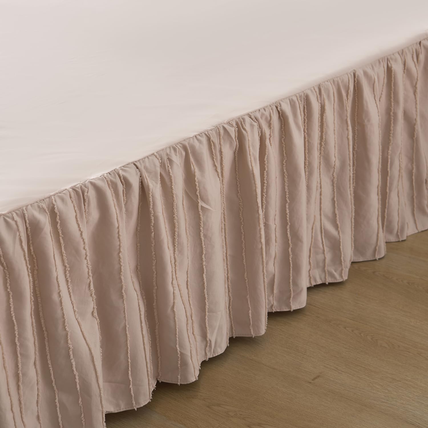 Bed Skirt King Size, Ruffled Bed Skirt With Split Corners, King Bed Skirt 14 Inch Drop, Striped Boho King Size Bed Skirts, Bed S