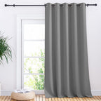Nicetown Sliding Door Curtains, Wide Thermal Blackout Patio Door Curtain Panel, Sliding Door Drapes/Draperies With Grommet Top (Silver Gray, W70 X L95)