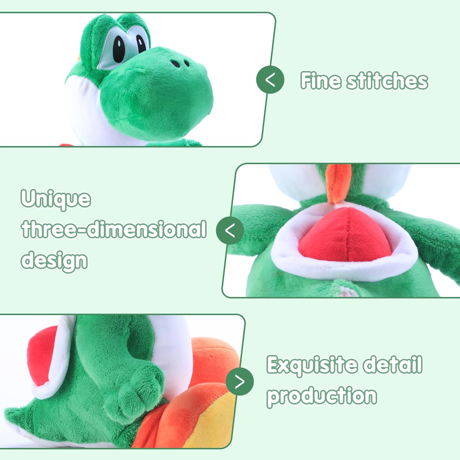 Kilative Yoshi Plush Toys, Mario All-Stars Series 13 Inch Green, Ideal For Christmas Birthday And More