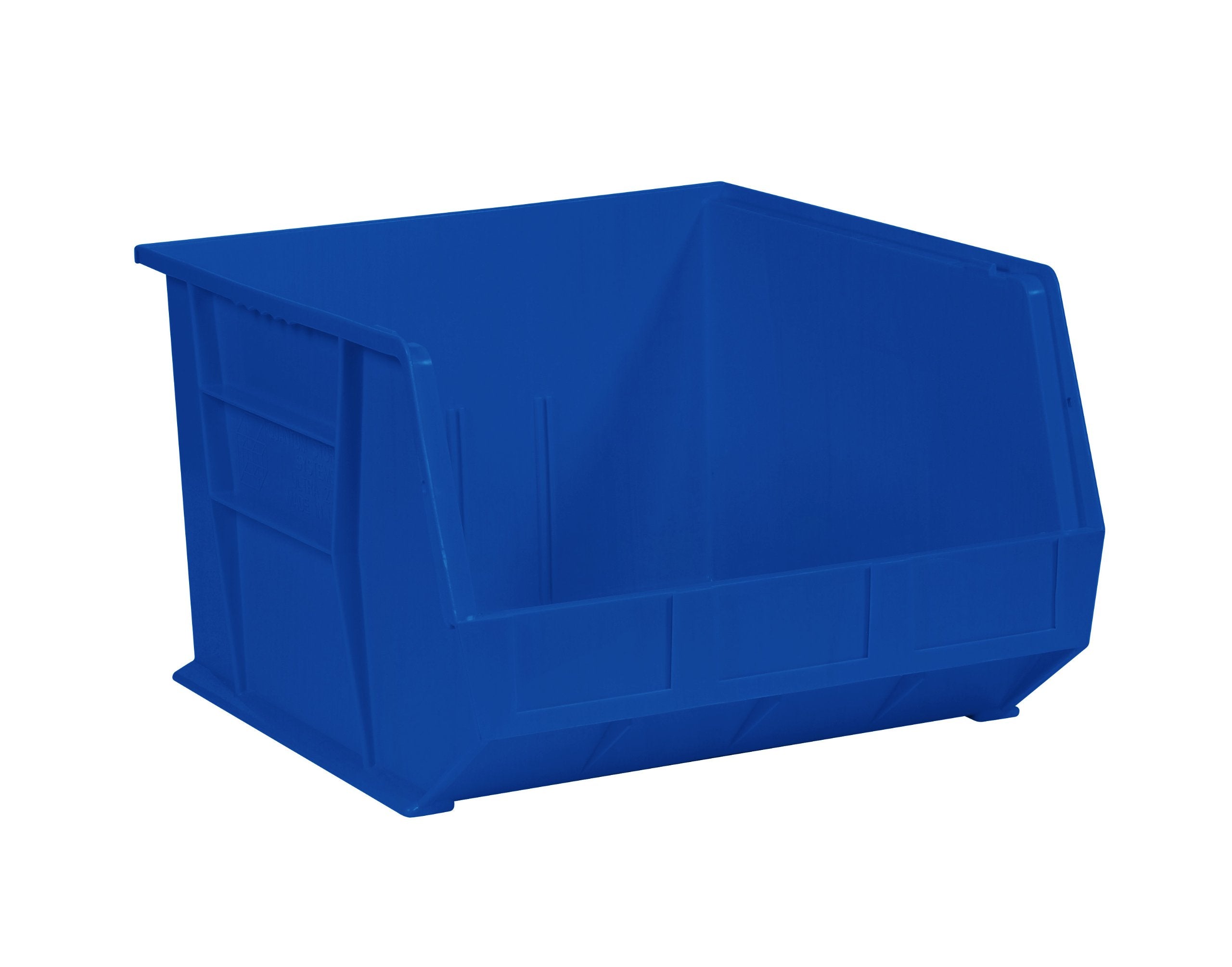 Aviditi Plastic Stack/Hang Storage Bin Containers, 18 X 16-1/2 X 11 Inches, Blue, Pack Of 3, For Organizing Homes, Offices, Gara