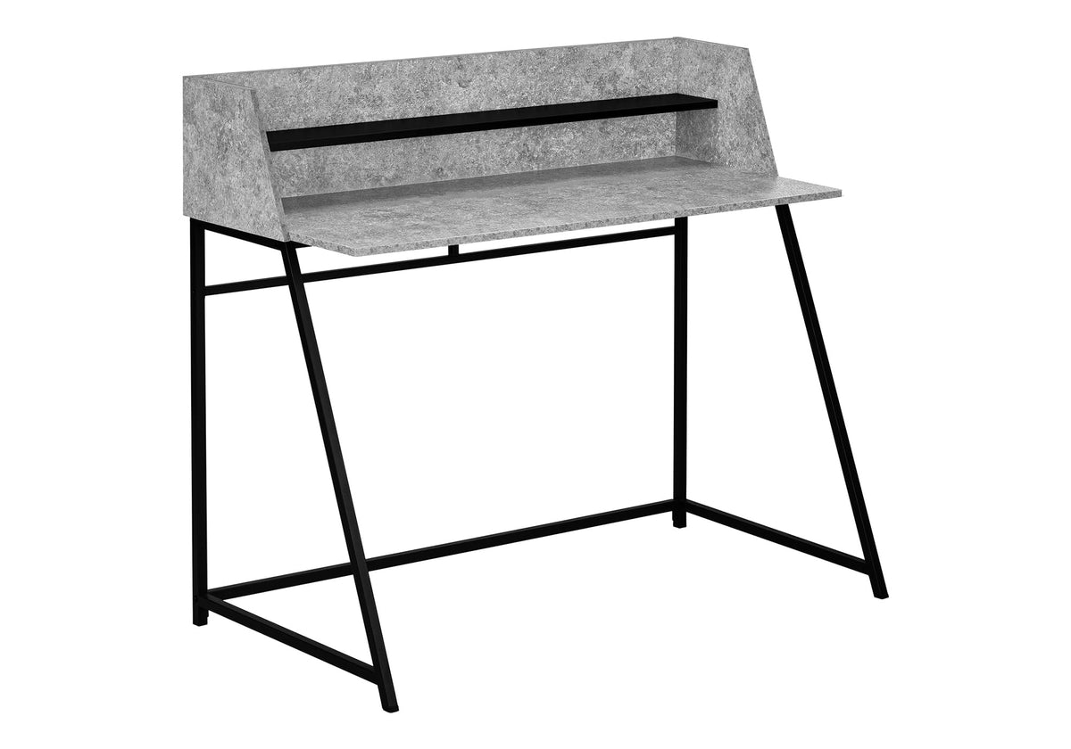 Monarch Specialties I 7550 Computer Desk, Home Office, Laptop, Storage Shelves, 48" L, Work, Metal, Laminate, Grey, Black, Contemporary, Modern