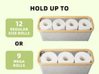Storageworks Toilet Paper Storage Basket, Toilet Paper Roll Storage With Bamboo Lid, Large Toilet Paper Holder For Up To 9 Mega