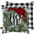 Briarwood Lane Winter Wreath Decorative Pillow Checkered Indoor Outdoor 17'X17'