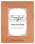 Personalized Gifts Cousins Gift Aunt and Uncle Family Natural Wood Engraved 4x6 Portrait Picture Frame Wood
