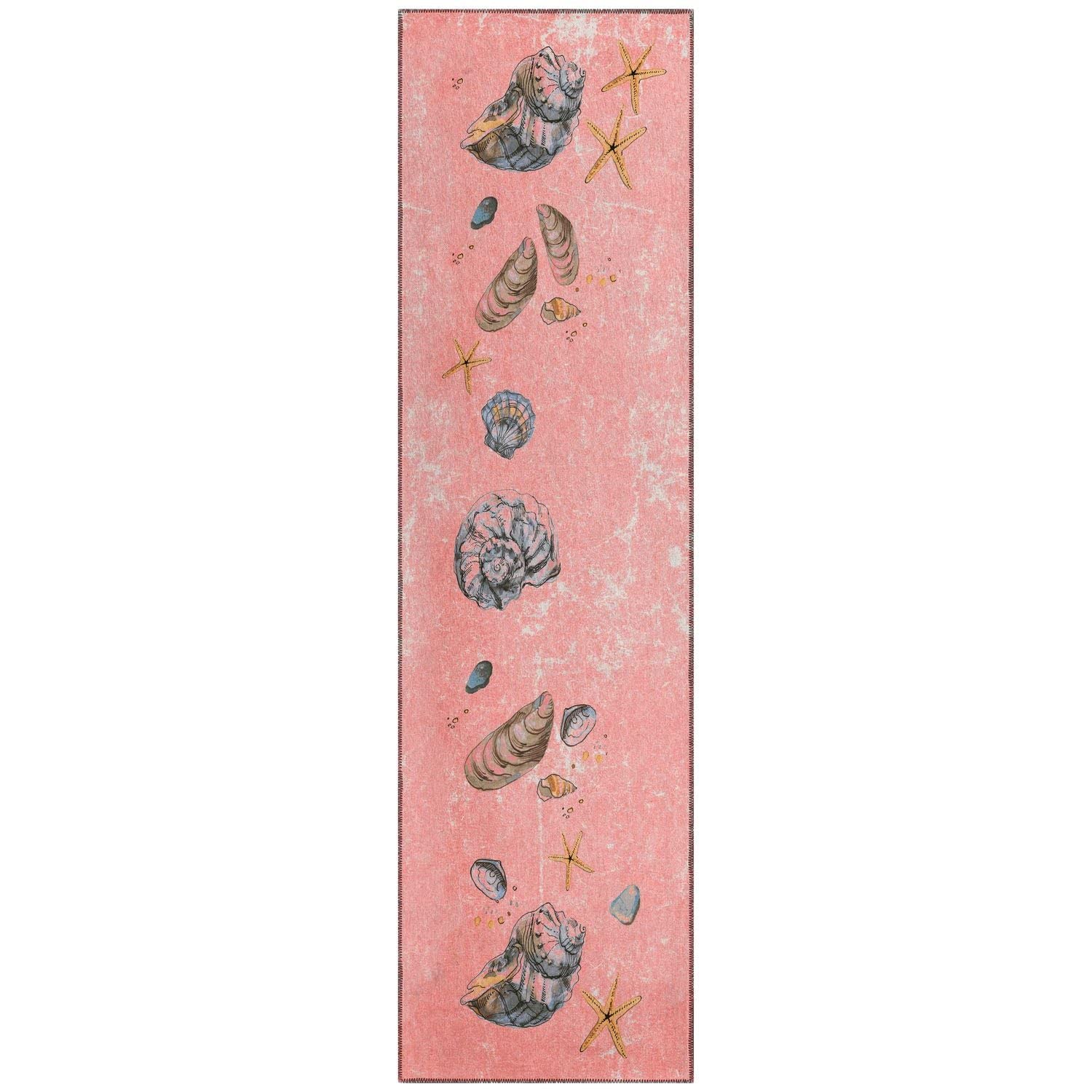 Seabreeze Sz9 Pink Coastal Rug Runner 2' 3" X 7 ' 6"