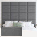 Ifnow Upholstered Wall Mounted Headboard, 3D Soundproof Wall Panels Peel And Stick Headboard For King Size, Reusable And Removable Tufted Bed Headboard In Dark Grey(12 Panels, 10' X 24')