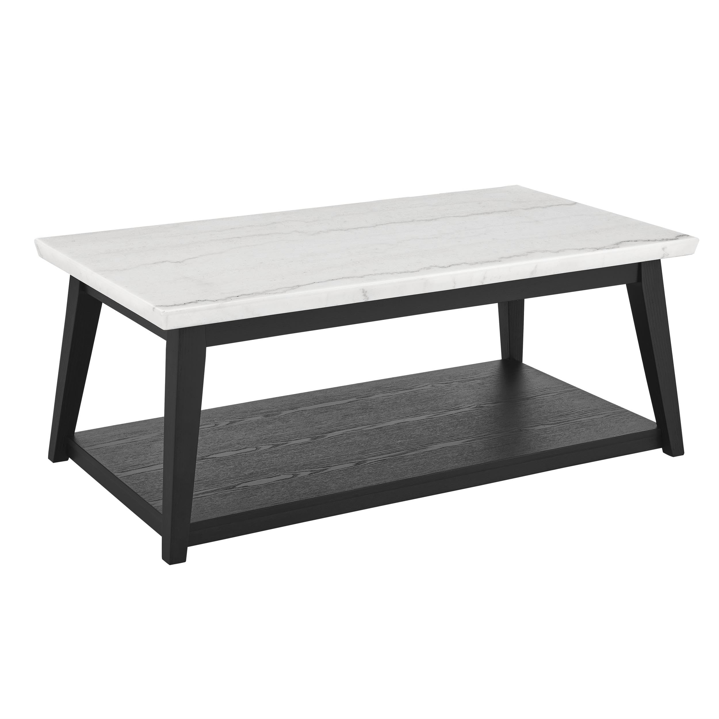 Steve Silver Vida White Marble Top Cocktail Table Black