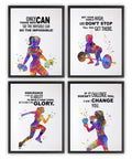 Dignovel Studios 8X10 Set of 4 Unframed Intensive Workout Training Exercise Running Boxing Weight Lifting Watercolor Art Woman G
