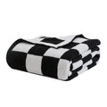 Bearberry Fuzzy Checkerboard Grid Throw Blanket Soft Cozy Warm Microfiber Bed Blanket Decor For Couch Sofa Bed Travel Home (Blac