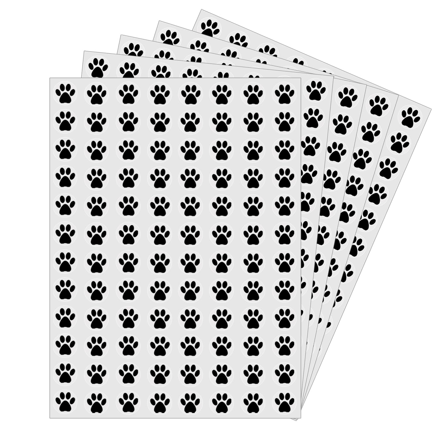 Yeachlaing 0.5 Inch Black Paw Print Stickers,Self Adhesive For Scrapbooking/Kid Diy Arts Crafts/Reward Stickers Teachers Sticker