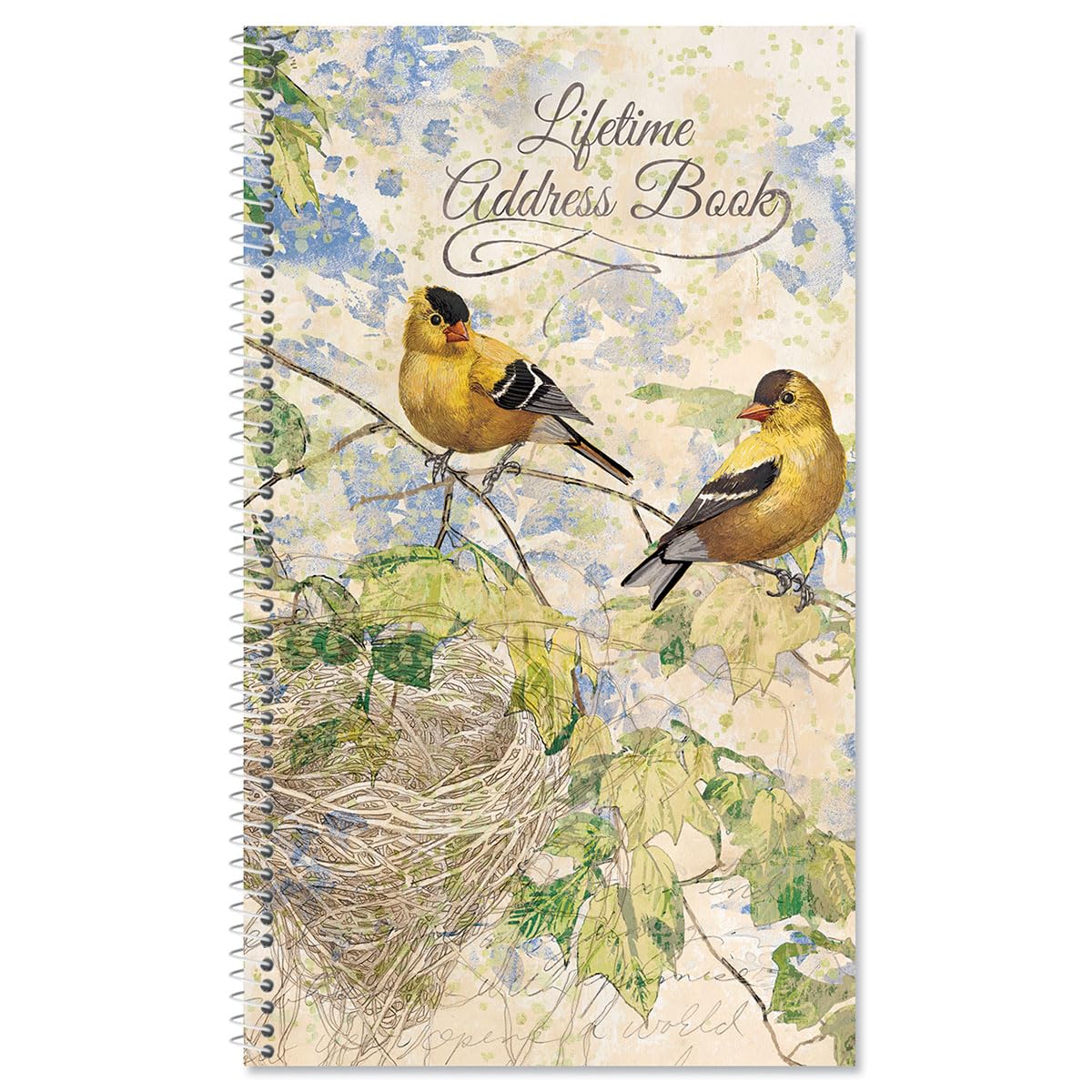 Current Feathered Nest Address Book - 94 Pages; Small 5' X 8-1/2' Size For Purse Or Office, Spiral Bound Soft Cover Organizer