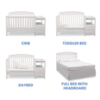 Delta Children Abby Convertible Crib And Changer, Bianca White
