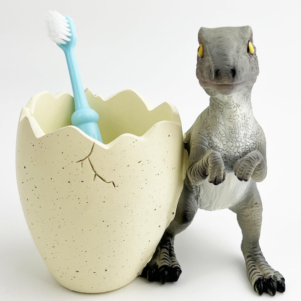 Flidrunest Dinosaur Toothbrush Holder, Resin Toothbrush And Toothpaste Holder Organizer For Kids, Easy To Clean, Funny Dinosaur