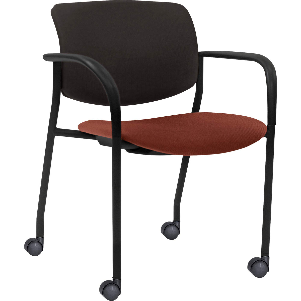 Lorell Advent Chair, 33&quot; X 25.5&quot; X 25&quot;, Powder Coated, Black, Orange