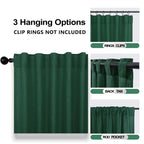 Mrs.Naturall Dark Emerald Green Sheer Curtains,Linen Forest Green Living Room Curtains 63 Inch Length Cortinas Verdes Para Sala