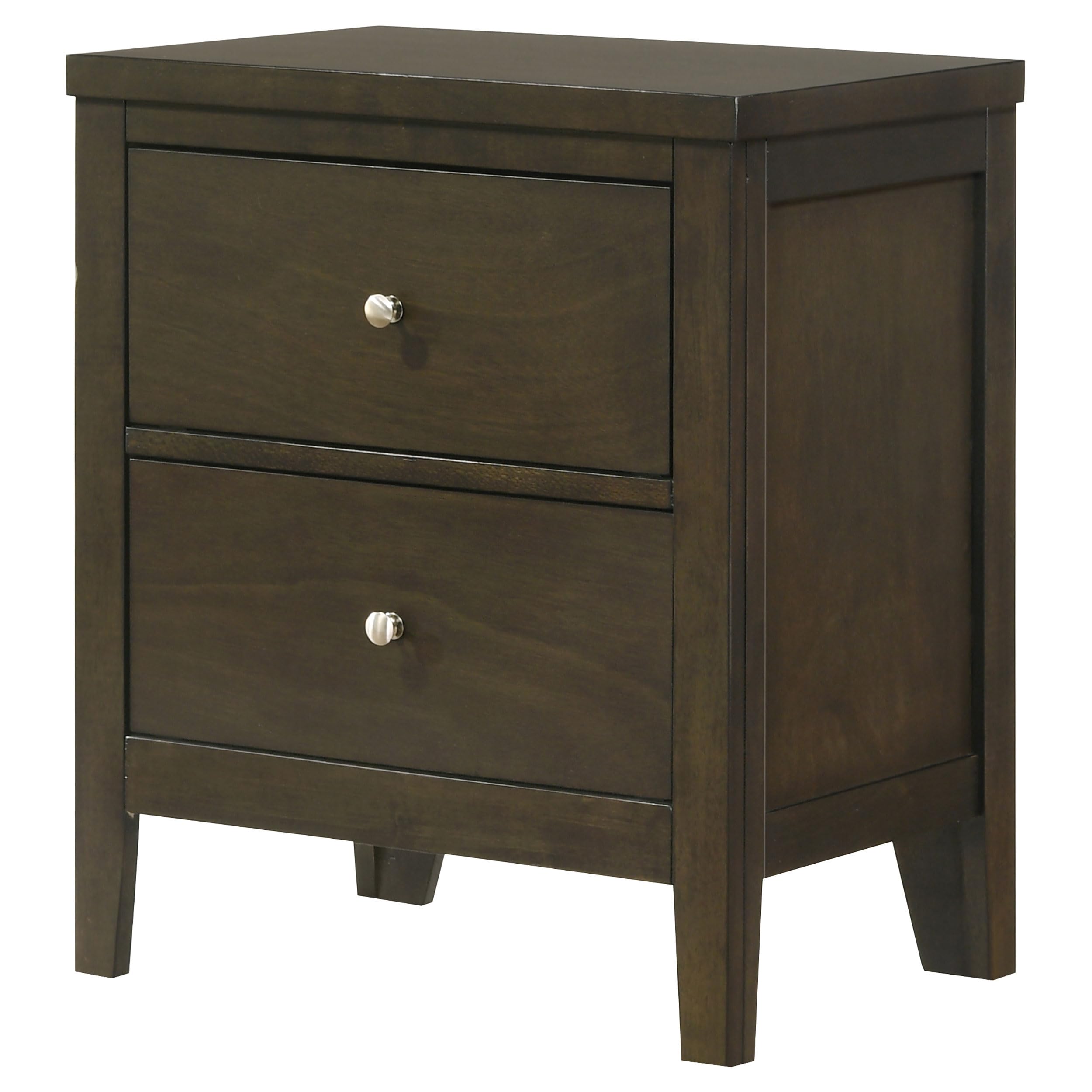 Coaster Home Furnishings Wilkes Transitional Wood 2-Drawer Bedroom Nightstand Bedside Table Organizer Unit Dark Cocoa 224422