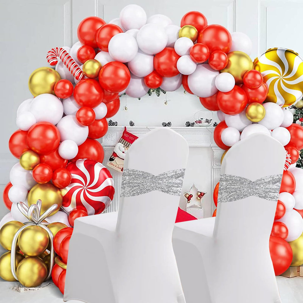Eternal Beauty Set Of 10 Sequin Chair Sashes Silver Chair Sashes For Wedding Hotel Party Banquet Chairs Decorations
