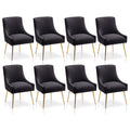 Modern Dining Chairs, Velvet Upholstered Dining Room Chairs With Gold Legs,Tufted Accent Chair Set Of 8 For Reception Room Livin