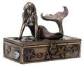 SUMMIT COLLECTION Art Nouveau Bronze Metal Colored Mermaid on Treasure Chest Knick-Knack Box
