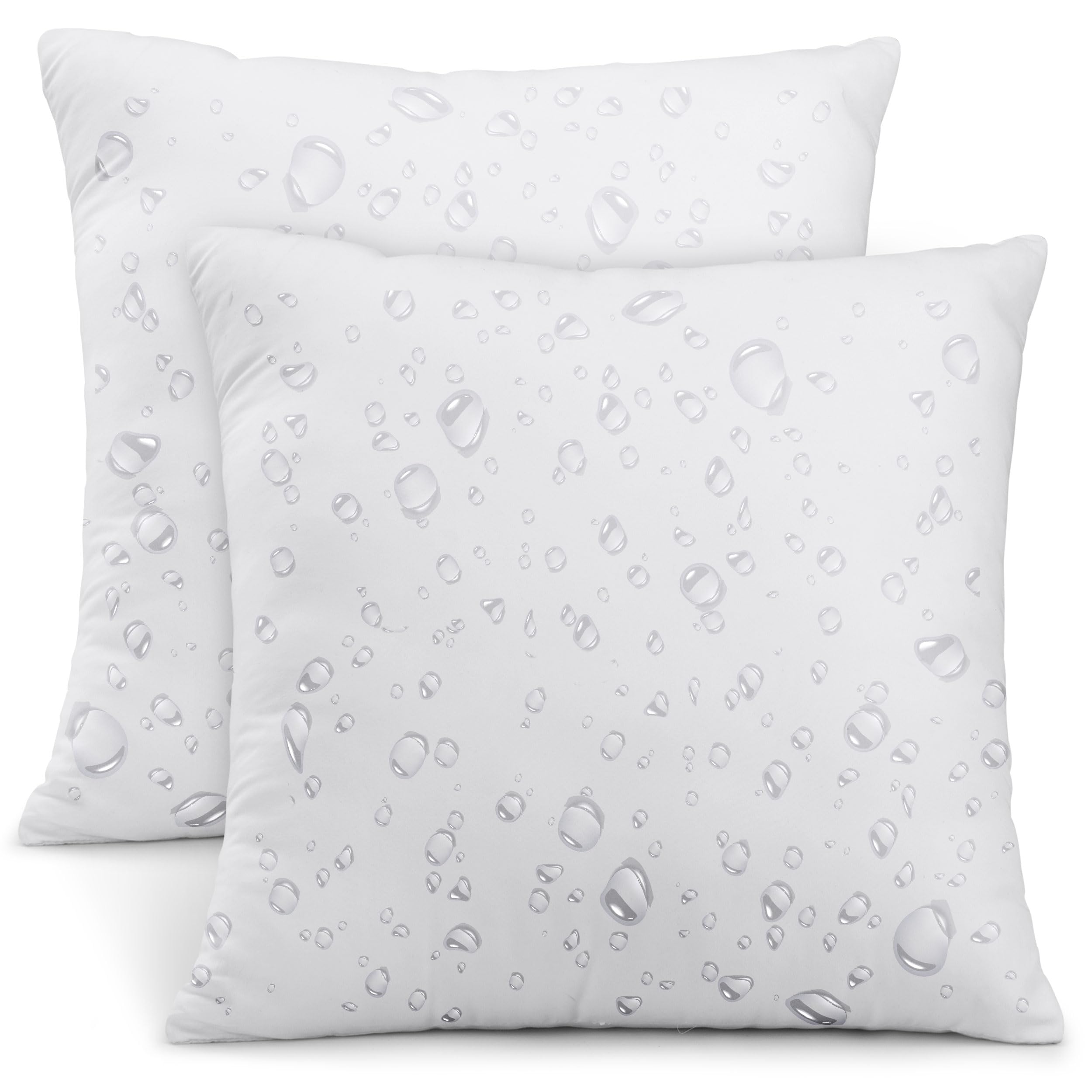 Utopia Bedding Outdoor Pillow Inserts 18 X 18 Inches (Pack Of 2, White), Water Resistant Garden Throw Pillows For Patio And Porc