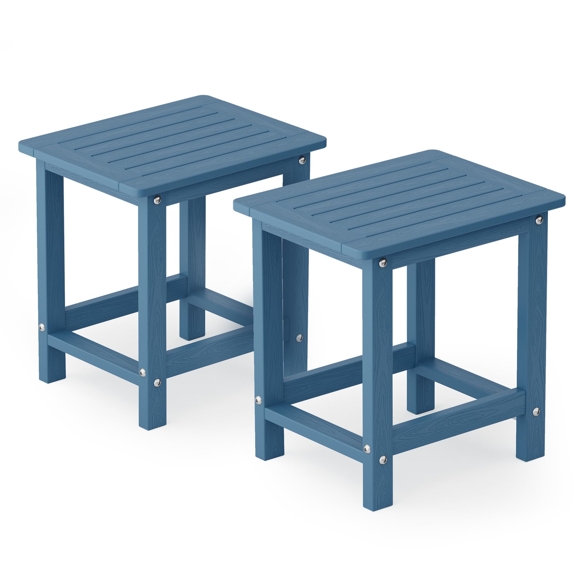 Yefu Small Table Set Of 2 Side Tables Outdoor Coffee Table For Patio Living Room Bedroom(Navy Blue, Single Layer)