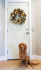 Admired By Nature 24' Magnolia Pine For Home Office Front Door Wreath, Wall Hanging Arrangement Decoration