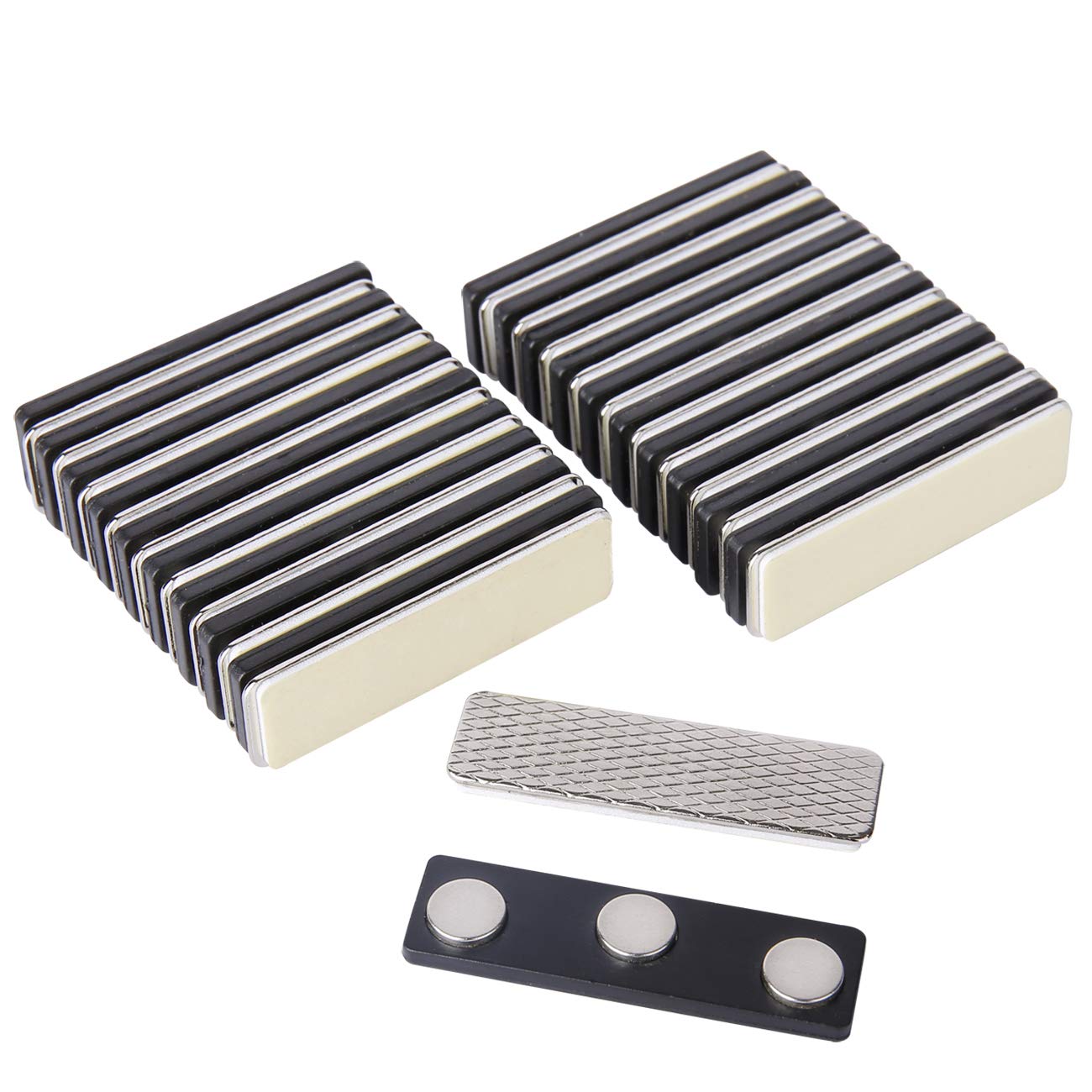 Magreen Magnetic Name Badge Holders,20 Pack Name Tag/Id Badge Magnets,Strong Fastener With 3 Premium Strength Neodymium Magnets