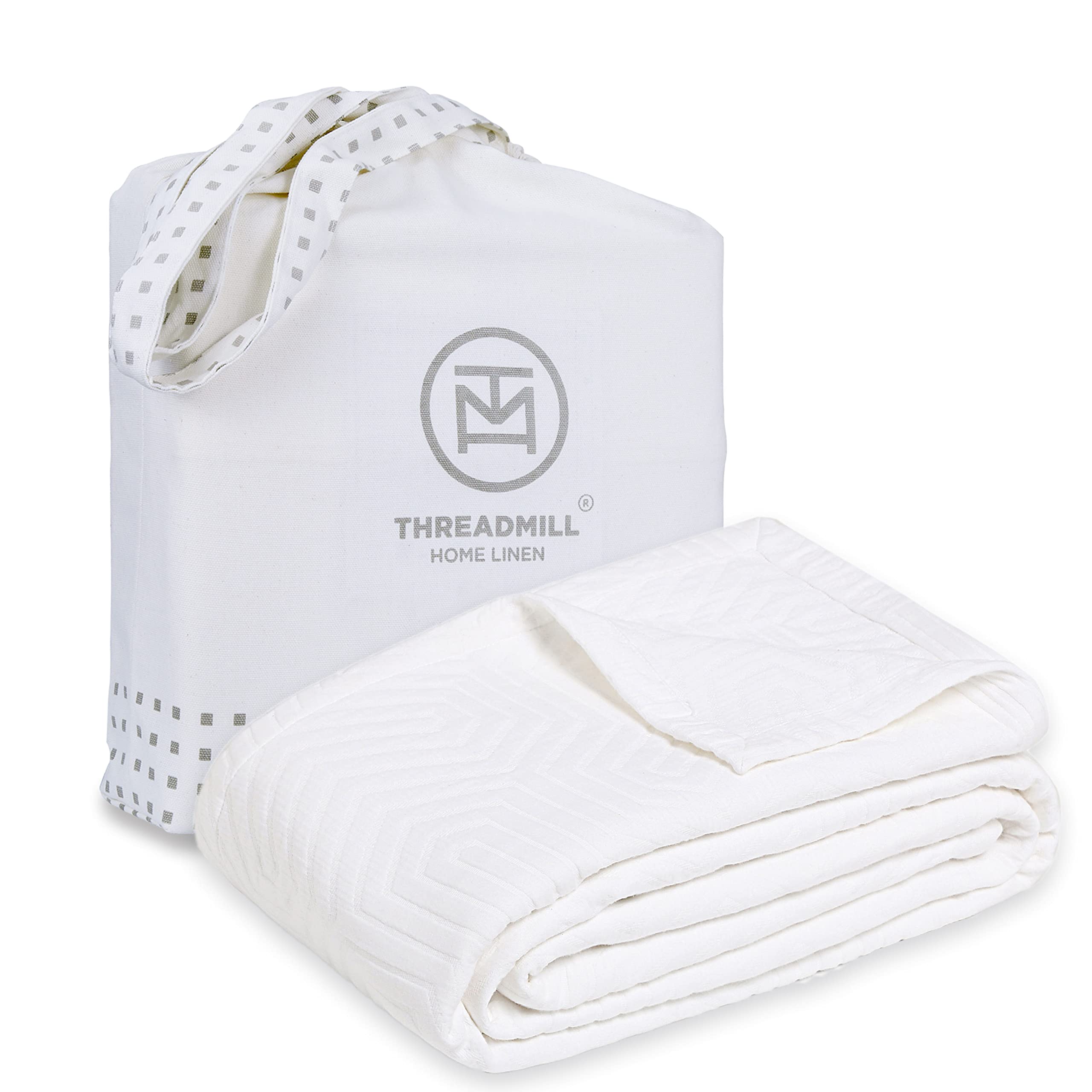 Threadmill Luxury Cotton Blankets For Queen Size Bed | All-Season 100% Cotton Queen Size Blanket | Aster Jacquard Cozy Lightweig